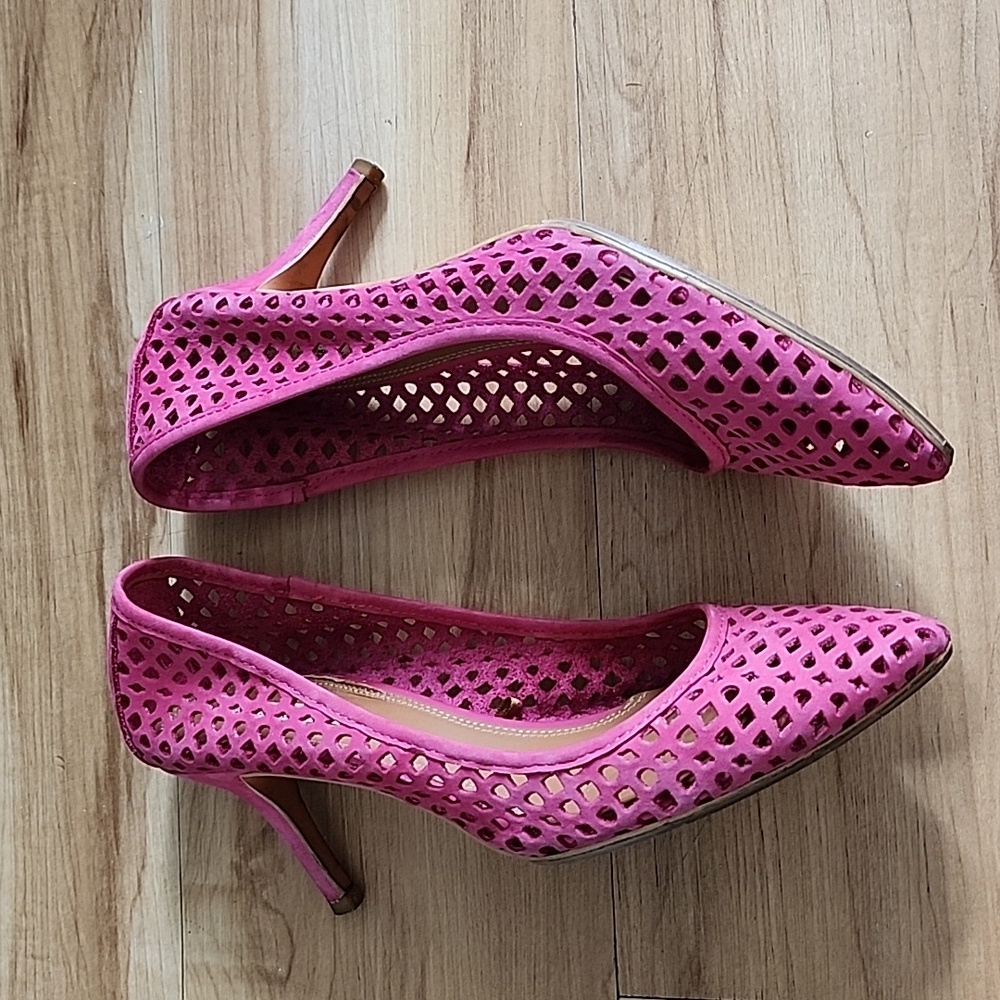 Zara laser cut Suede pumps Sz 38 - Picture 6 of 10